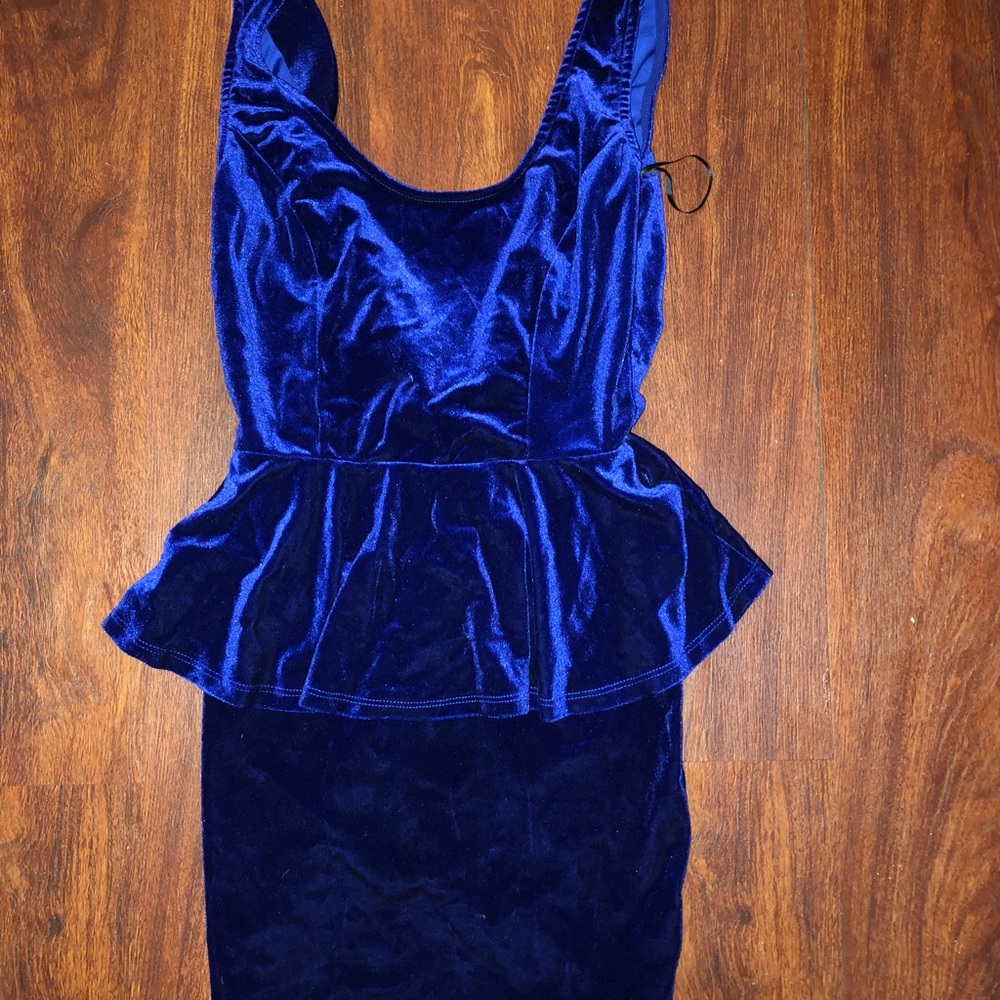 Royal Blue Velvet Dress